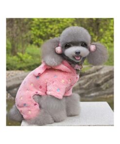 Lavaport Pet Soft Pajamas Polka Dot Coat Dog Warm Hoodie Clothes S-XXL