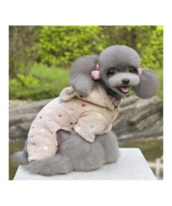 Lavaport Pet Soft Pajamas Polka Dot Coat Dog Warm Hoodie Clothes S-XXL