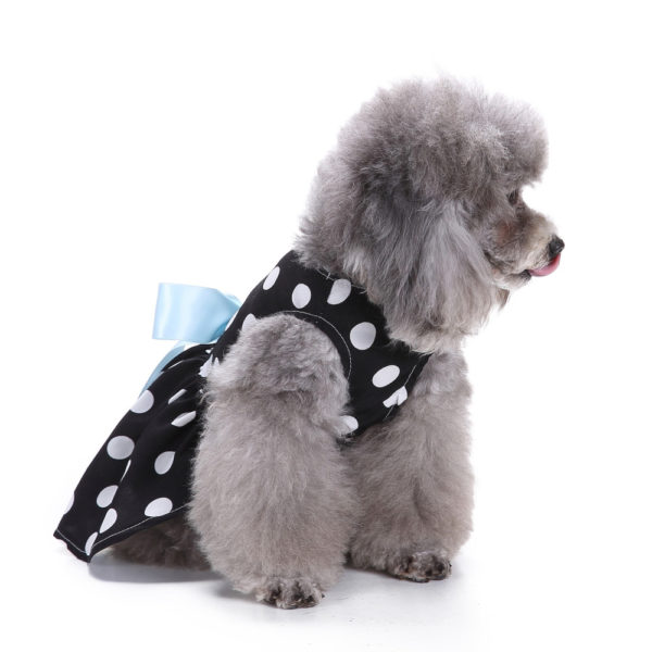 Cute Polka Dot Ribbon Dog Dress Dog Clothes Cozy Dog Shirt Pet Dress