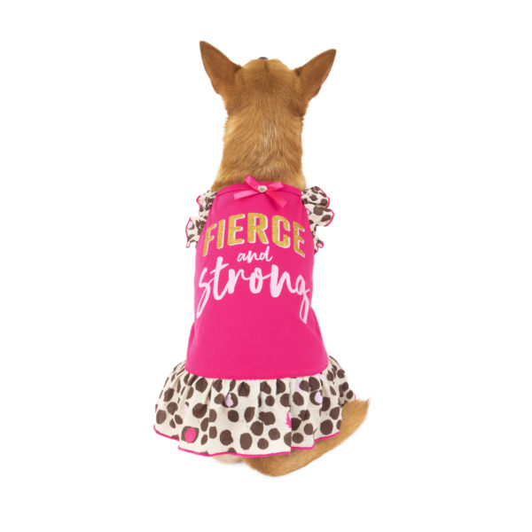 Vibrant Life Fierce & Strong Dog Dress, Pink, Small